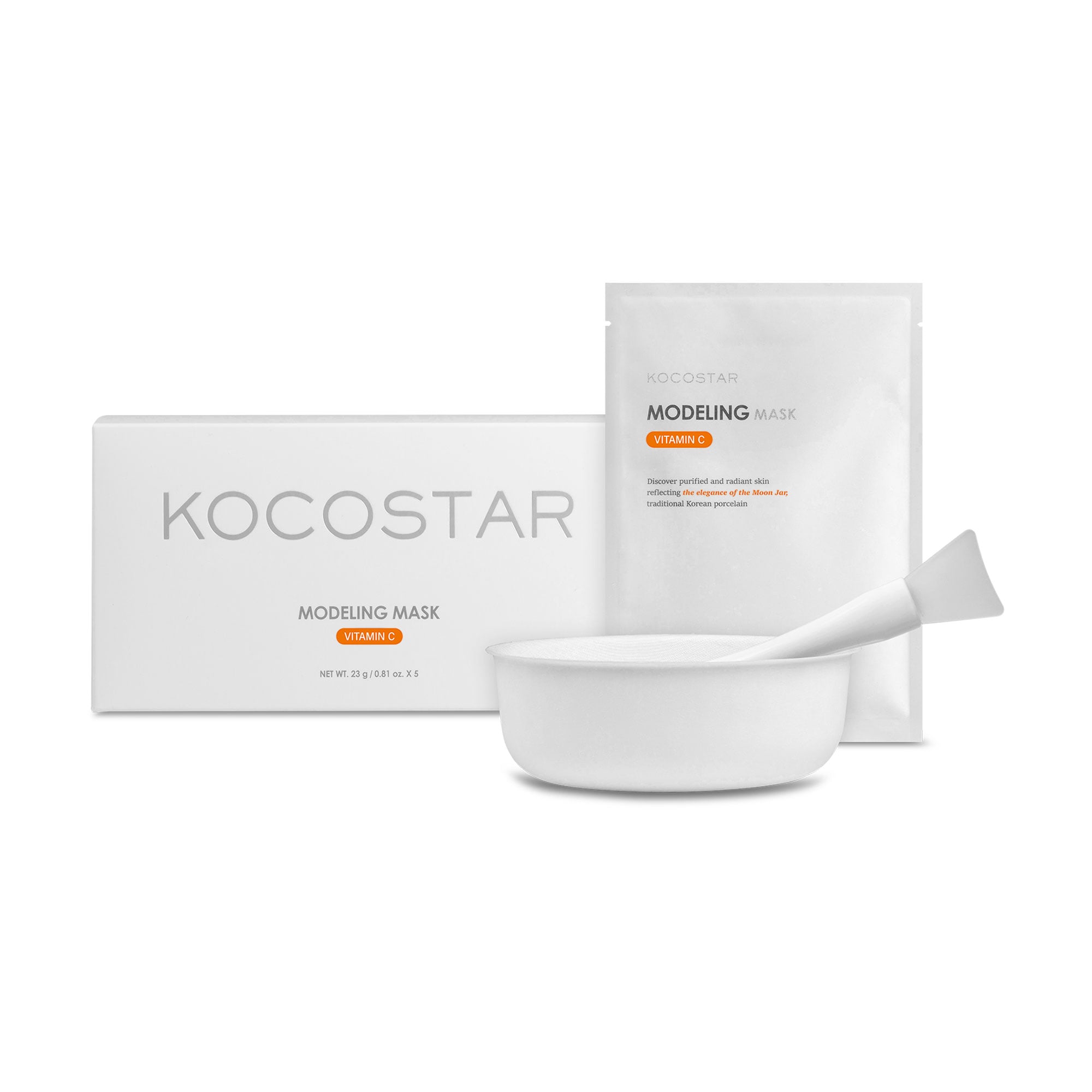 Альгінатна маска для обличчя Kocostar Modeling Mask з вітаміном C, 5 шт*23 г